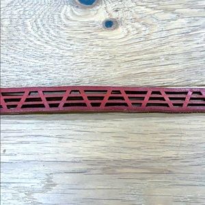 Anthropologie Bohemian Red Leather Belt Adjustable
